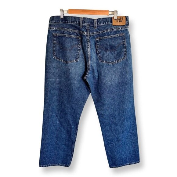 Chaps Jeans Mens 38X30 Mid Rise Straight Fit Medium Wash All Cotton Blue Denim - Picture 2 of 10